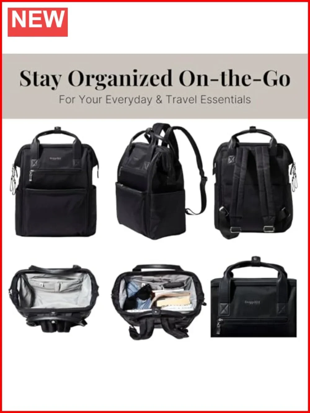 Baggallini Soho Laptop Backpack, 15